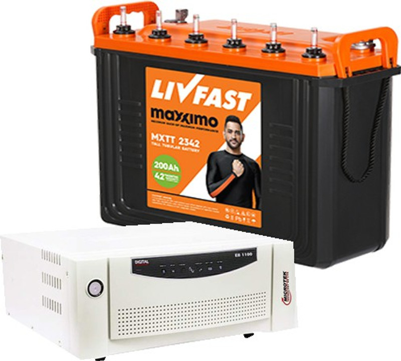 Livfast 42 Months Warranty Tubular Inverter Battery(200 Ah, MXTT 2342 + PS 3000)