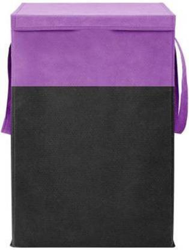 LifeTimeKrafts 75 L Purple, Black Laundry Basket(Non-Woven)
