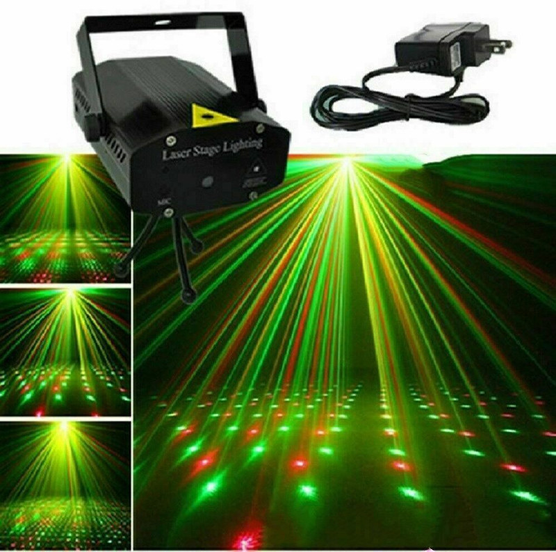 PROTIUM Mini LED Laser Projector Christmas Decorations Laser Disco Light Laser Light Dj Voice-Activated DJ Disco Party Club Light [BLACK] Shower Laser Light(Ball Diameter: 15)