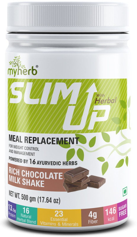 MYHERB Slim Up Meal Replacement Shake With 16 Natural Herbal Blend For Weight Management Protein Shake(500 g, Chocolate)
