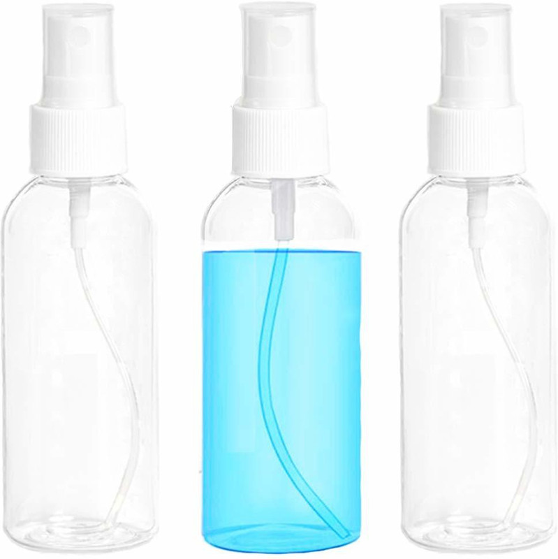 Asian Aura Reusable and Refillable Clear Empty Pump Spray Bottles 100 ml Plastic Spray Bottle(Pack of 5, White)