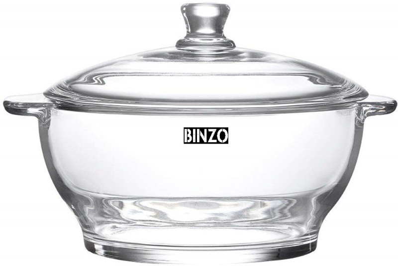 BINZO Glass Casserole With Glass Lid, Microwave Safe Serve Casserole(1000 ml)