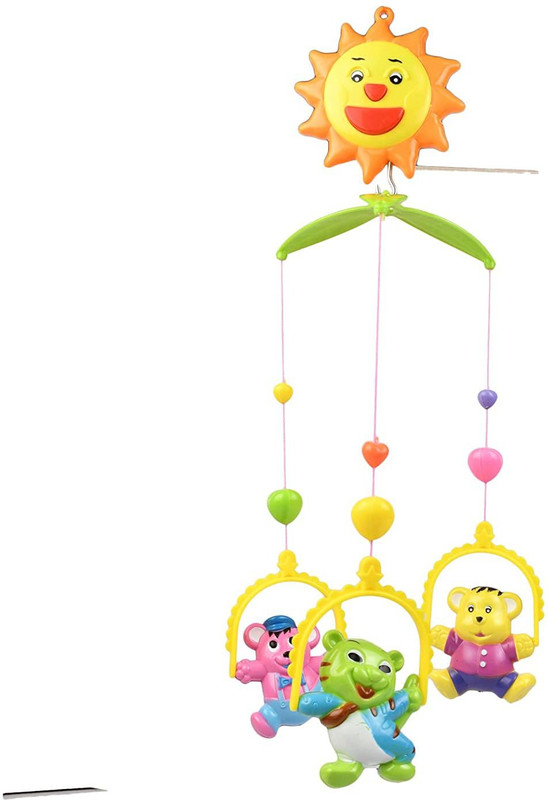 Galactic New Sweet Cuddles Harmonious Musical cot with Hanging Cartoons for Toddlers/ Infants/ New-Borns/Baby- Multi Colors Multicolor ( 6 Pcs Set )(3 Design Available 1 Design Sending)(Multicolor)