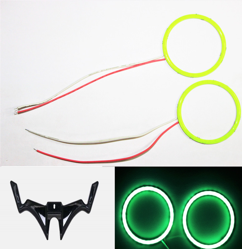 acube mart RS 200 ring light /Demon / Angel Eyes green 2pc + RS winglet black Projector Lens
