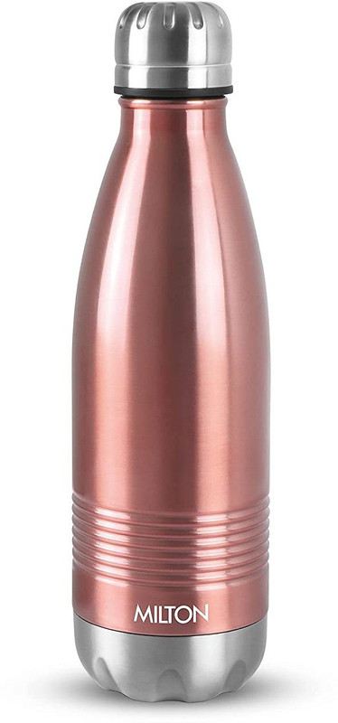 MILTON Duo DLX 350 Thermosteel 24 Hours Hot and Cold 350 ml Flask(Pack of 1, Gold, Steel)