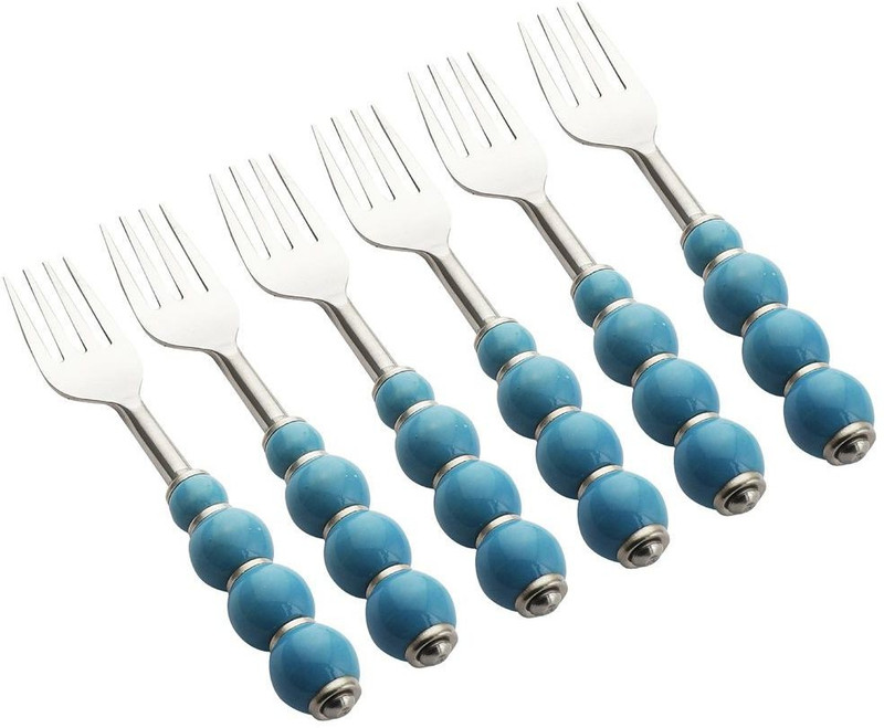 VarEesha Regal Black Beads Stainless Steel Spoons Set of Six Stainless Steel Cutlery Set(Pack of 6)