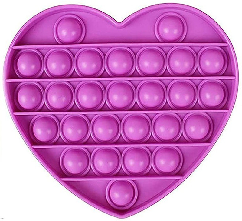 HALO NATION Pop It Fidget Toy - Pop Its - Bubble Pop Fidget Toy - Stress Toys, Anxiety Toys, ADHD, Special Needs, Autism Sensory Toys for Kids and Adults - Fidget Toy Pop It Popping Bubbles Game - Solid Color Pop it - 1pc Heart(Multicolor)
