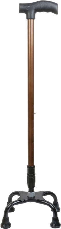 ComportSpa Quad Cane Adjustable Walking Cane Flexible Lightweight Comfortable Handle with 4-Pronged feet for Extra Stability Small Quad Base for Men Women and Seniors Walking Stick