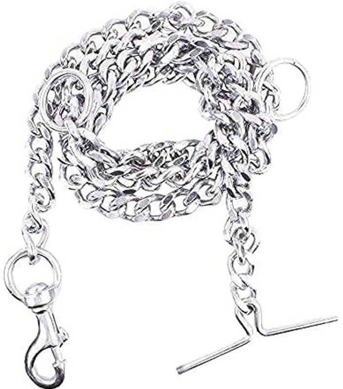 Woofy Dog Chain Silver Grind No.8 for Medium Size Dogs (L - 60inch) 30 cm Dog Chain Leash(Silver)