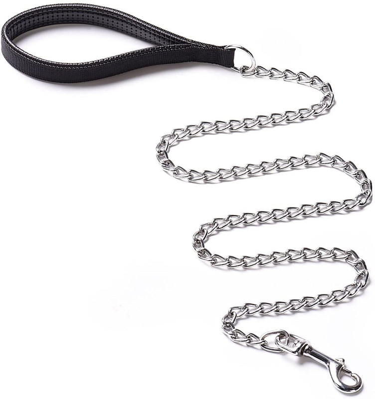 Woofy Heavy Duty Dog Leash,Metal Dog Leash Dog Chain with Handle for Small & Medium Large Size Dogs (Medium) 30 cm Dog Chain Leash(Silver)