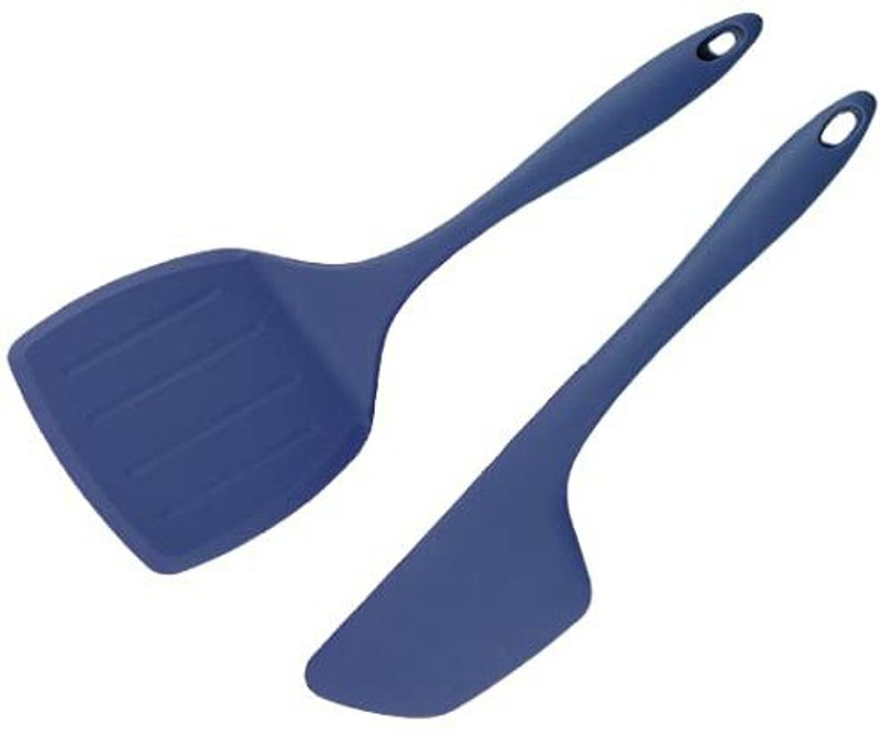 P-PLUS INTERNATIONAL 2 Pieces Silicone Pancakes Shovel (DarkBlue, Pack of 2) Non-Stick Spatula(Pack of 2)