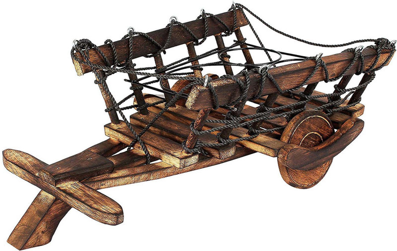 DESI KARIGAR Wood Bottle Rack(Brown, 3 Bottles)