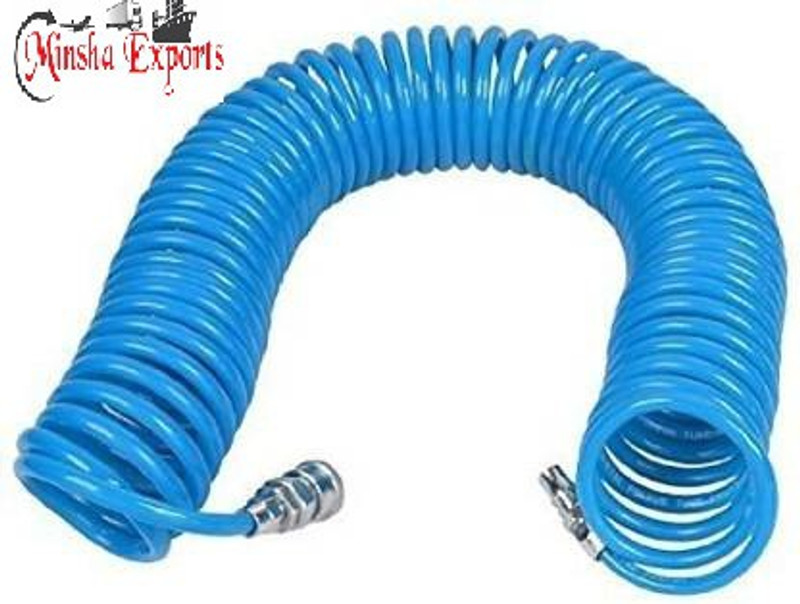 MINSHA EXPORTS Heavy Duty Industrial Use Polyurethane Pneumatic Air Compressor Tubing PU Hose Tube 5 meter with SP20+PP20-1/4 BSP Pneumatic Quick Fittings Connector Adapter Plumbing Parts Hose Pipe(500 cm)