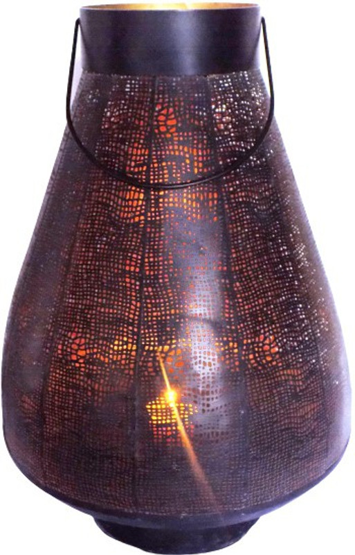 CRYSTALARTS CRYSTALARTS Brown Iron Hanging Lantern(22 cm X 20 cm, Pack of 2)