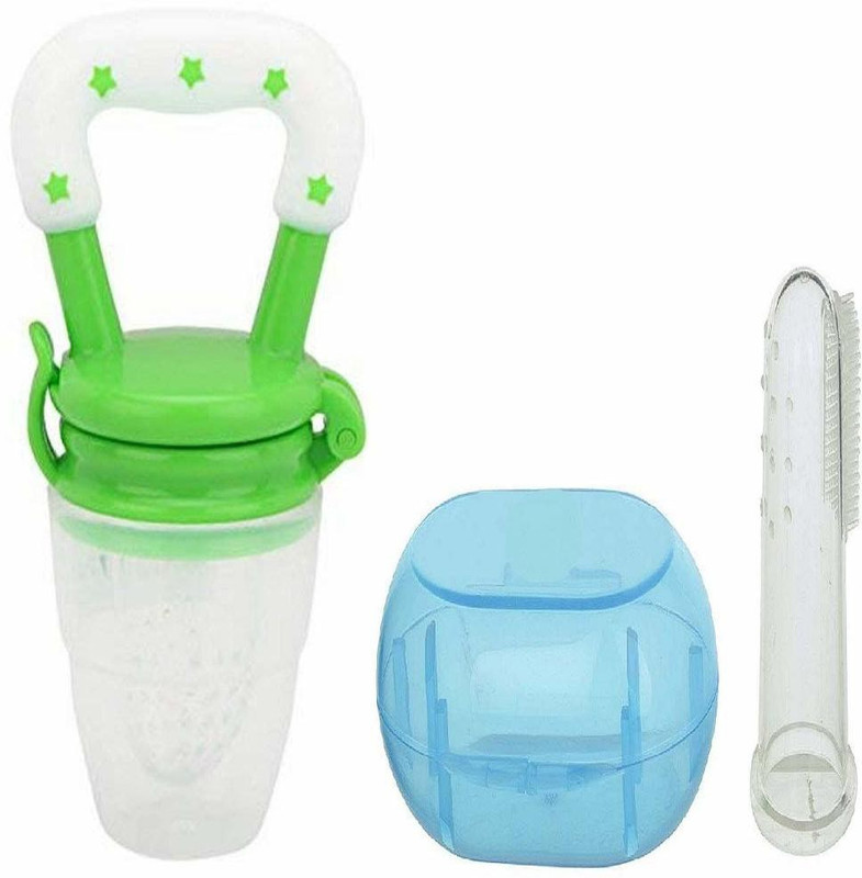 IRSHYAN KIDZGHAR Baby Food Fruit Nibbler Pacifier and Baby Tongue Cleaner Brush (Colour May Vary) Soother(Multicolor)