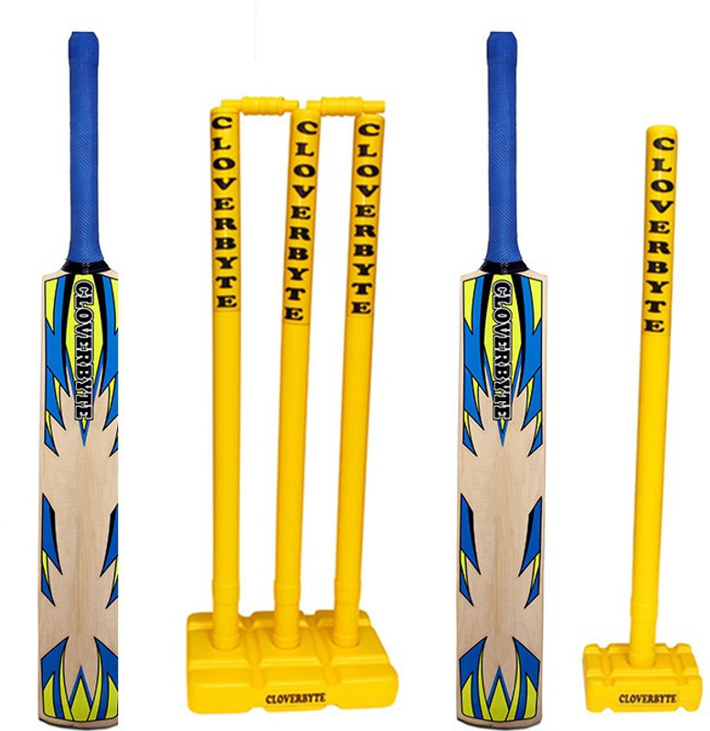 CLOVERBYTE Blast Cricket Combo Set of 2 Cricket Bat And Cricket Wickets Plastic bat full size ( Plastic bat + Wicket set) Cricket Kit