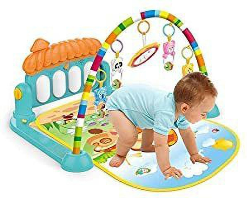 MAHI ENTERPRISE Latest Baby Piano Gym Kick and Play Multi-Function ABS High Grade Plastic Piano Baby Gym and Fitness Rack with Hanging Rattles, Music & Light.(Multicolor)