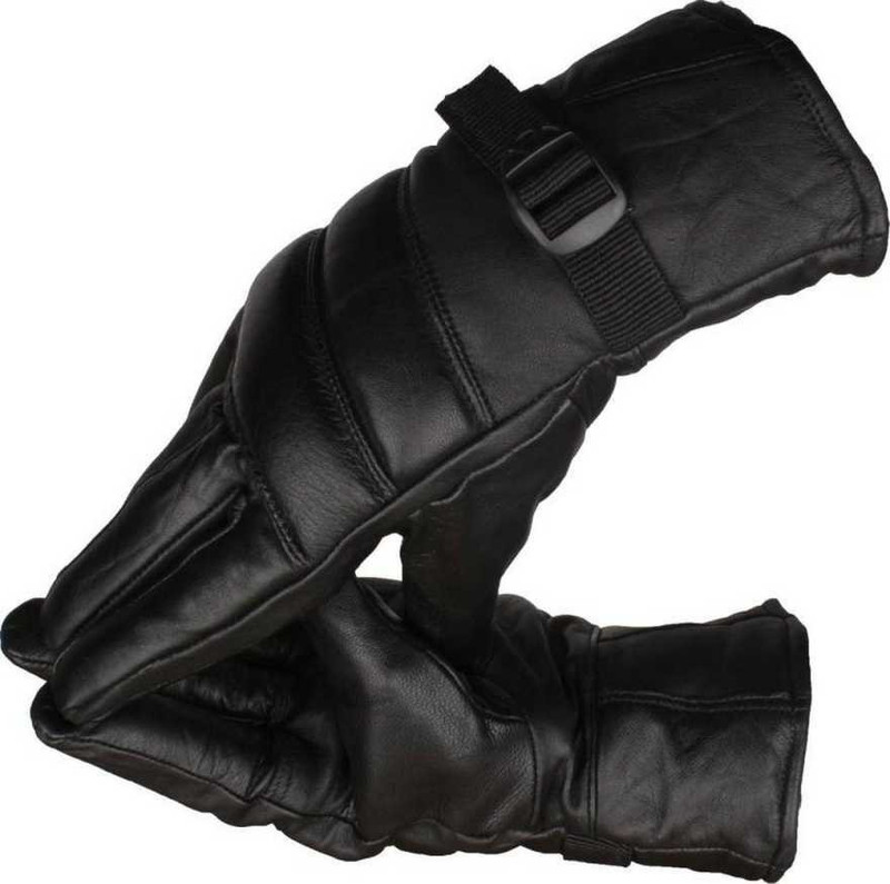 SIYAA Leather 1 Pair Protective Motorcycle Winter Gloves Riding Gloves(Black)