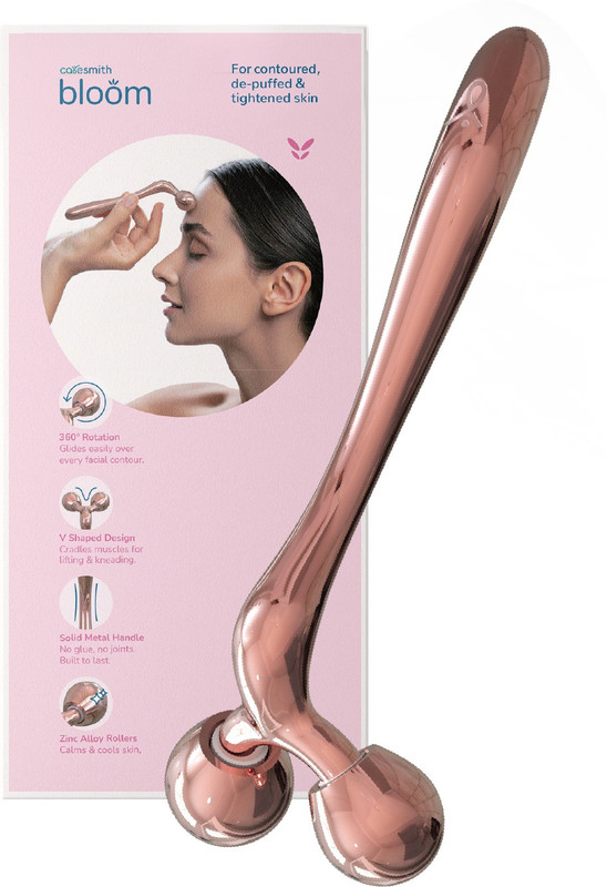 caresmith Bloom Face Sculpt Face Roller for Women | Cooling Zinc Alloy Rollers with Solid Metal Handle | Face Massager for Women | Facial Massager Machine | Roller Massager