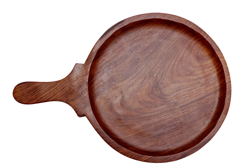 isha traders Wooden Pizza Plate/Tray (12 inchs) Pizza Tray(Microwave Safe)