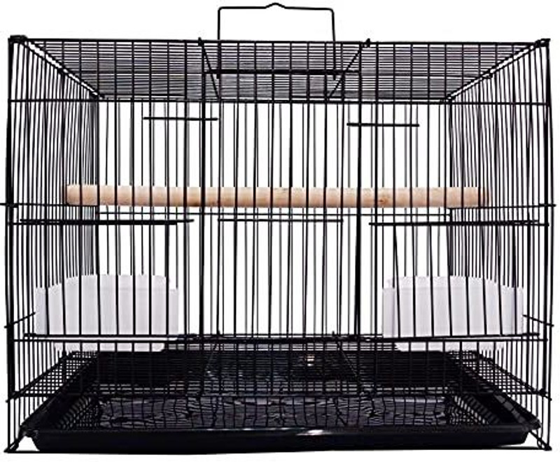 PetJoy 18 Inch (1.5 Feet ) Black-Birds/Rabbit Cage with Food Cups, Perches Bird, Rabbit Bird, Squirrel, Rabbit, Hamster Cage