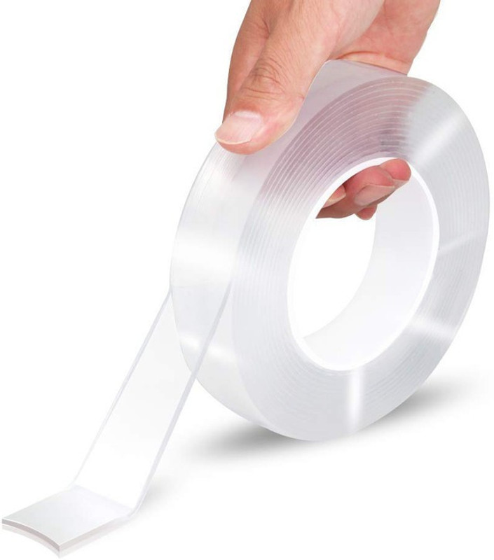 RUSHABH ENTERPRISE Grip Nano Double Sided Grip Tape Heavy Duty Ballon Tape Adhesive Tape for Walls Grip Tape(White)