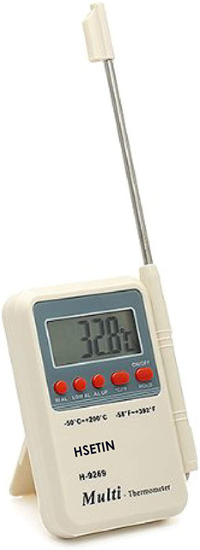 AMAZECARE plastic body digital thermometer multi stem off white LCD Portable with external sensing probe fast and accurate digital multi temperature meter Instant Read Thermocouple Kitchen Thermometer
