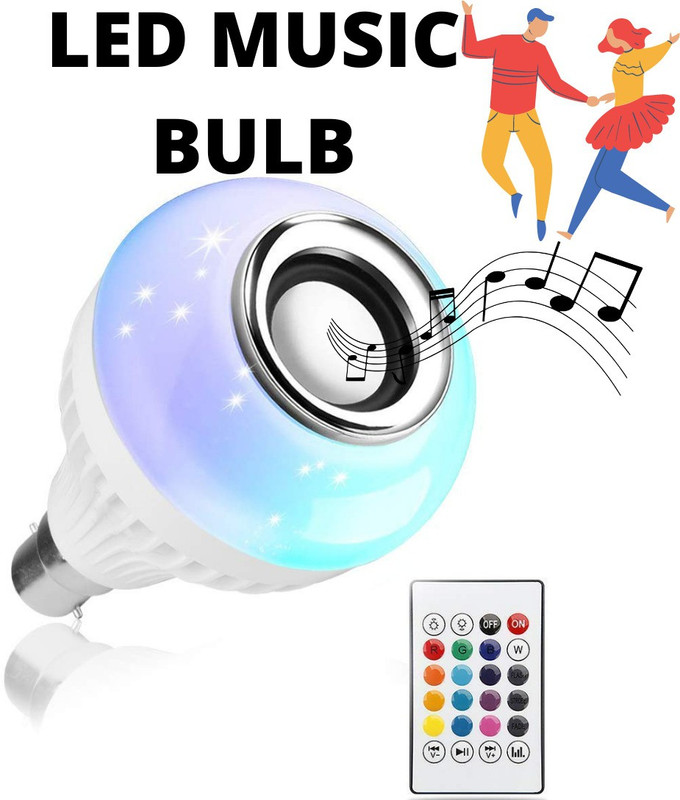 ATSolutions 12W LED Bulb RGB Light Wireless Bluetooth Audio Speaker Music Playing Dimmable Lamp with Remote Control Smart Bulb