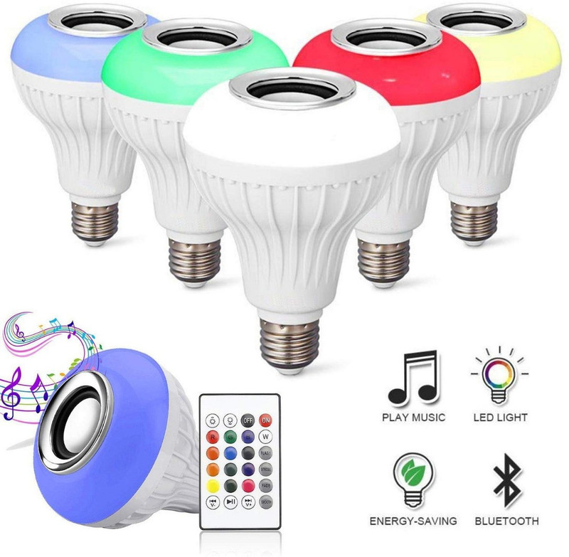 ATSolutions 12 W Colour Changing Music Function, Bluetooth Connecting LED Bulb with Remote - Multicolour Smart Bulb