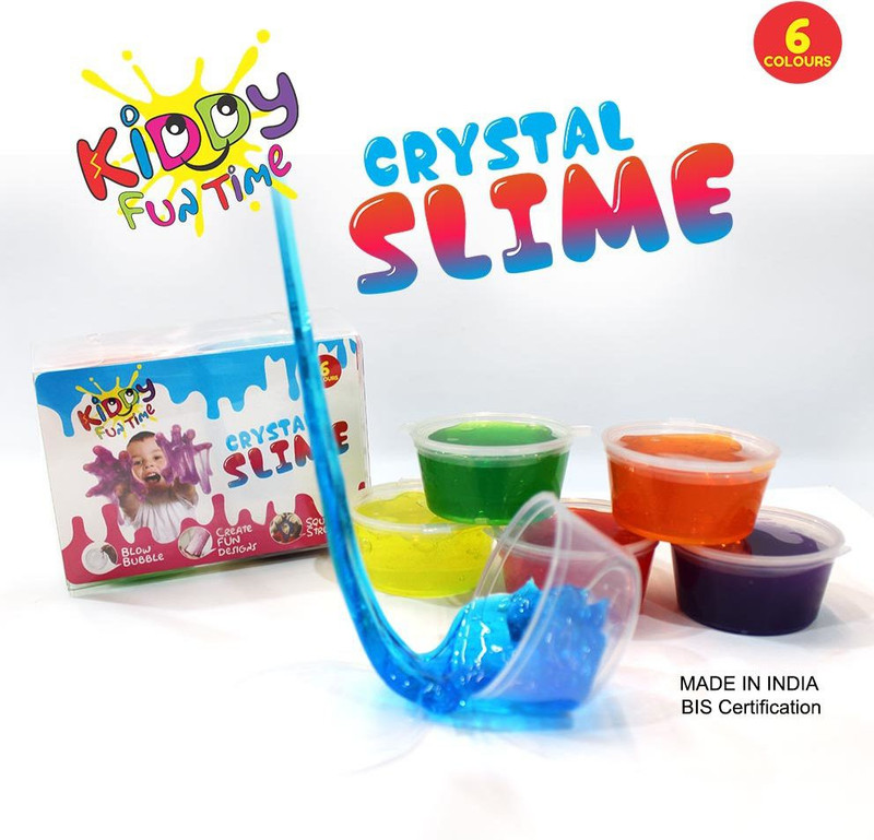 Rabbit Kiddy Crystal Slime Pack of 6 Jelly Putty Set kit 300gm Toy for Girls Boys| Slime for Kids| Slime Easy Toy| 1 Pack Contains 6 Multiple Colors| putty slime|Age3+ Multicolor Putty Toy