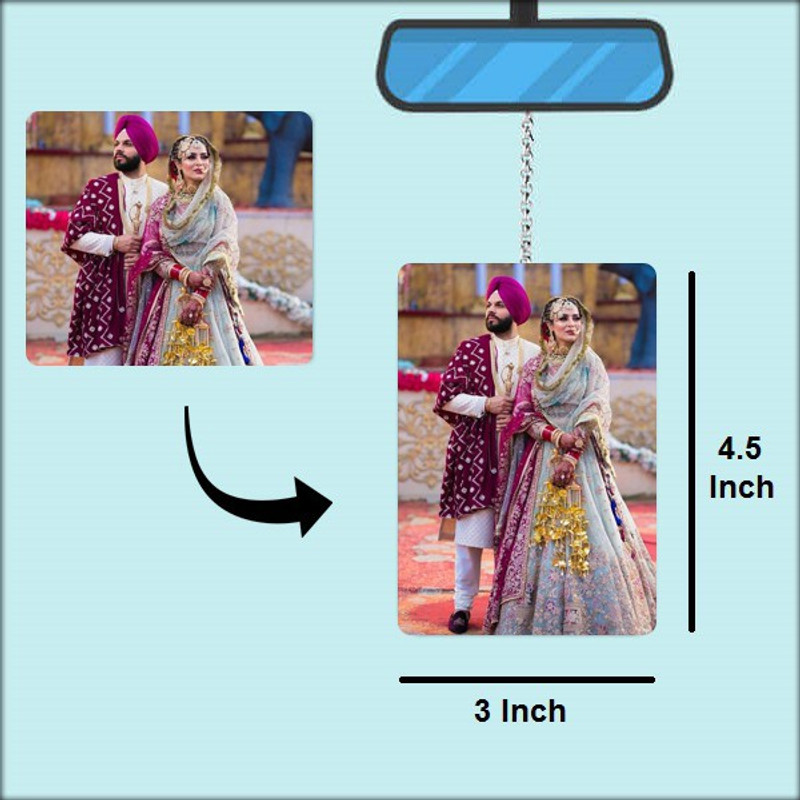 Friendskart Personalized/Customized Photo Printed Car Hanging – 2 Side Car Single Pocket(1 L)
