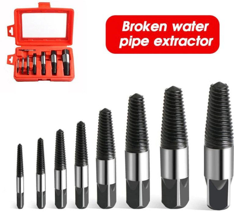 uptodateprouducts 8 PCS Faucet Screw Extractor Set Easy Out Drill Bits Guide Broken Screws Bolt Remover Household Tools screw Extractor Set
