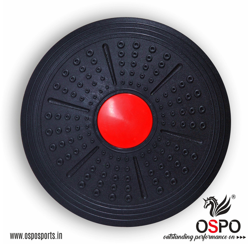 OSPO SPORTS 22 Wobble Board Fitness Balance Board(Black)