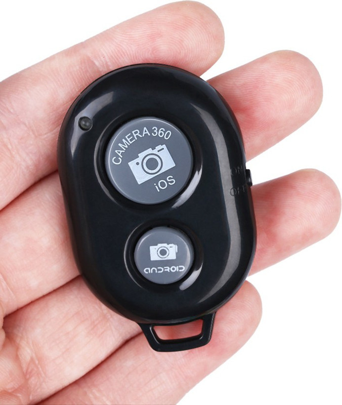BOPUD Bluetooth devices Pouch With Bluetooth Remote Shutter Button Selfie Stick  Camera Remote Control(Black)