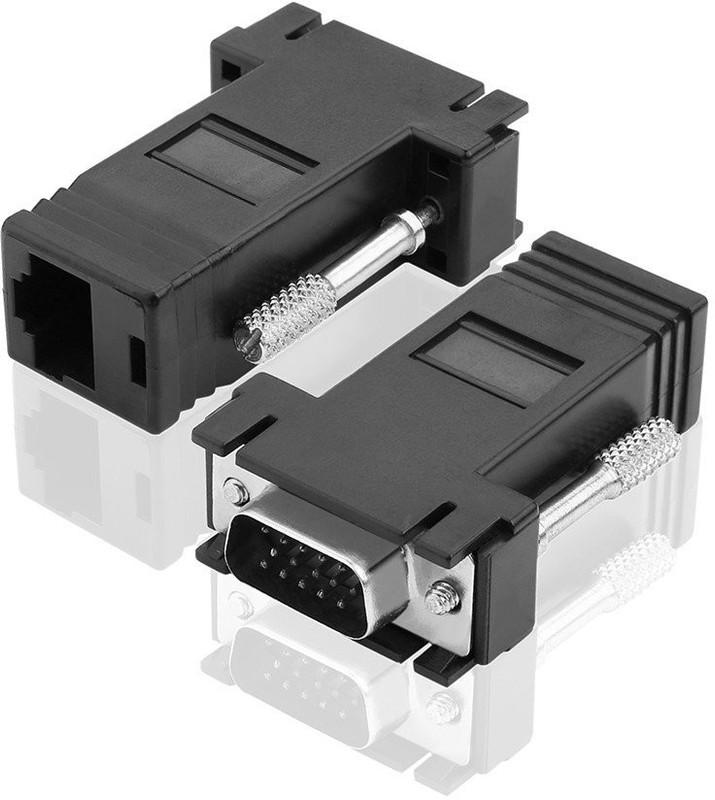 RuhZa VGA Extender to CAT5 CAT6 RJ45 Network Cable Adapter DB15 Male Port for Multimedia Video RJ45 Network Adapter Tower Server
