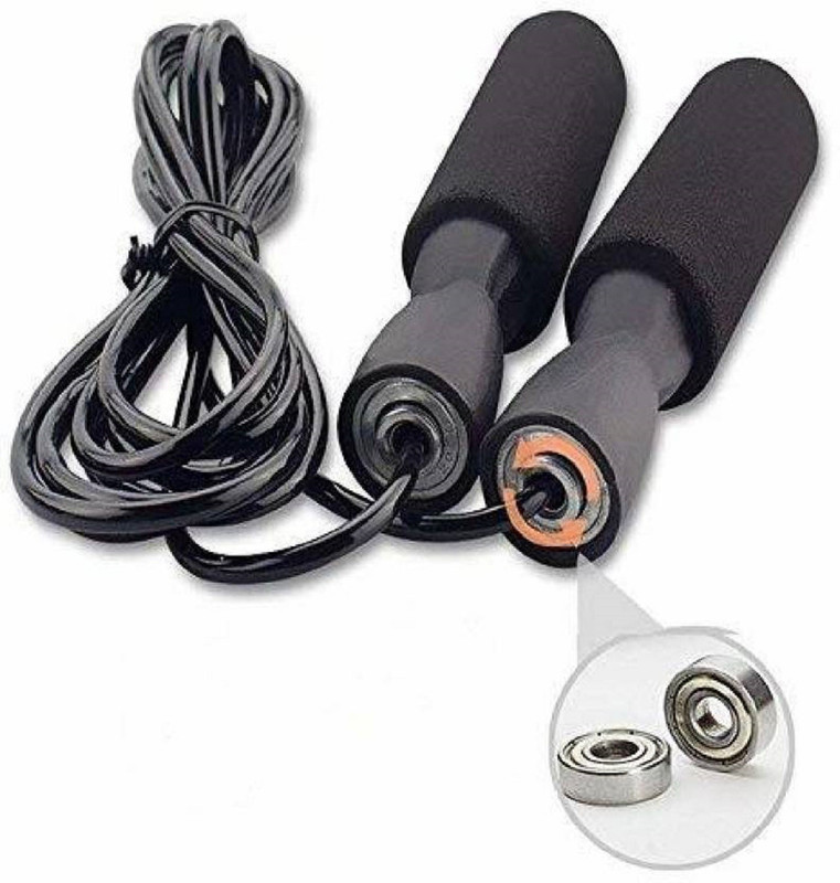 SERCUI Black adjustable Ball Bearing Skipping Rope Ball Bearing Skipping Rope(Multicolor, Length: 300 cm)