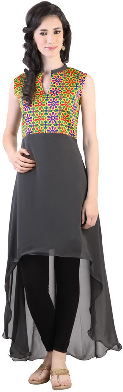Libas Women Embroidered High Low Kurta(Multicolor)