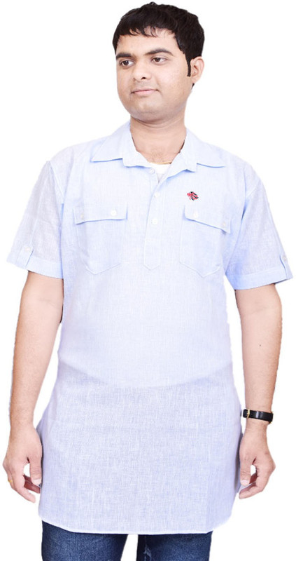 British Terminal Mens Solid Straight Kurta(Blue) RS.2999 (68.00% Off) - Flipkart