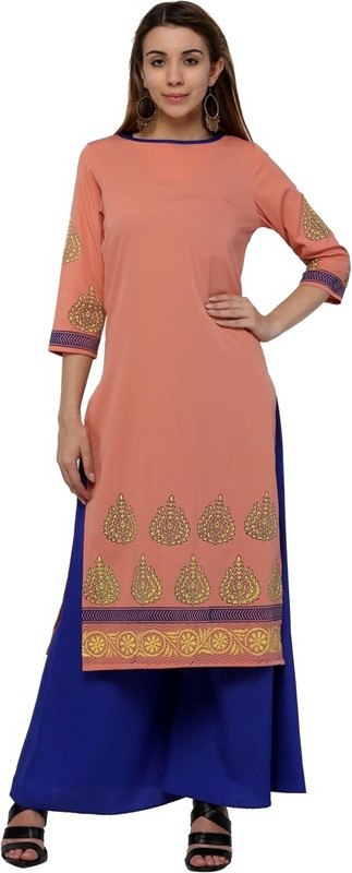 HOMA Casual Self Design Women Kurti(Pink)