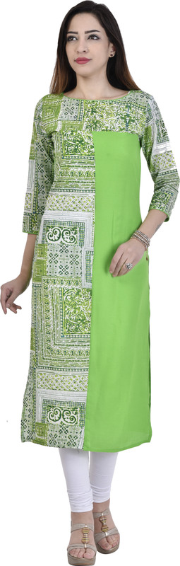 Fashion Bonanza Casual Embroidered Women Kurti(Green)
