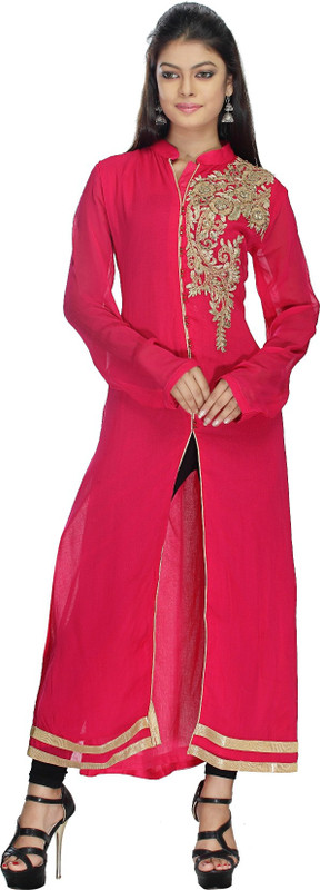 Signee Casual Embroidered Women Kurti(Pink)