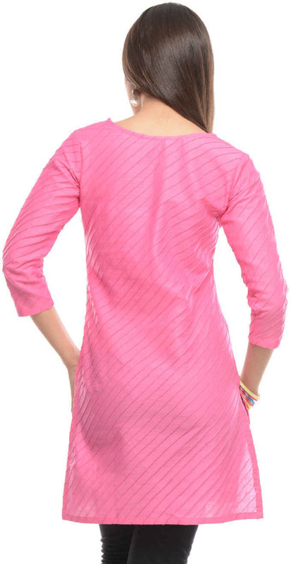 1To9 Casual Printed Women Kurti(Pink)