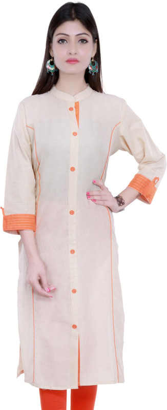 Fab Attire Casual Printed Women Kurti(Beige)