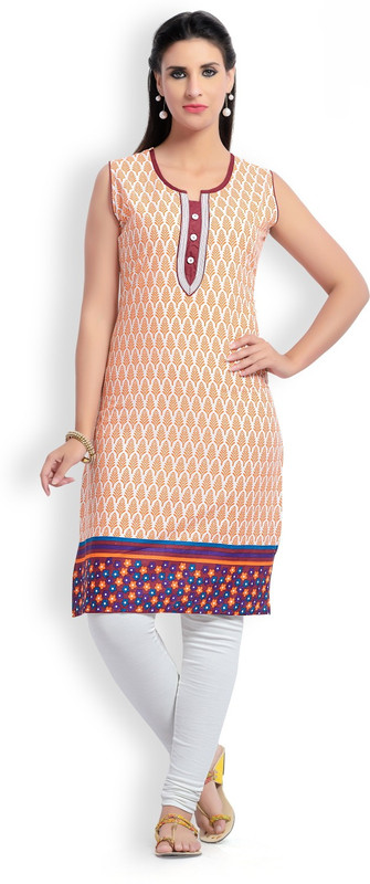 Zola Casual Printed Women Kurti(Orange)
