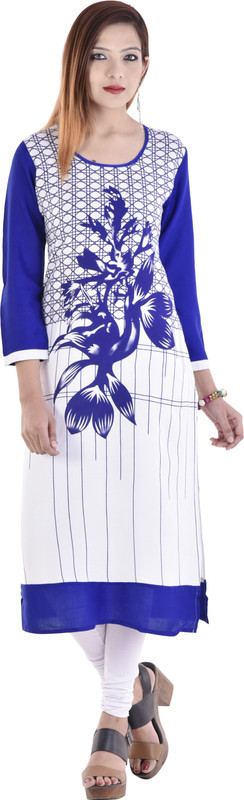 Fashion Bonanza Festive & Party Printed Women Kurti(Blue)