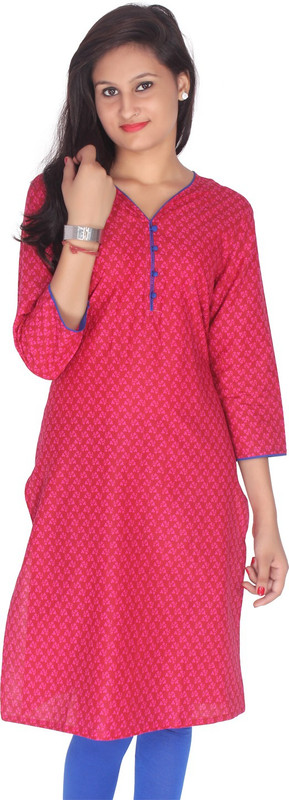 Chichi Casual Polka Print Women Kurti(Pink)