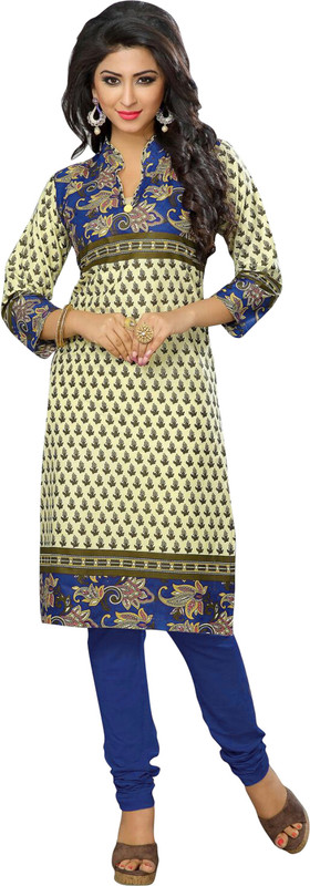 Jiya Formal Self Design, Printed Women Kurti(Beige, Purple)
