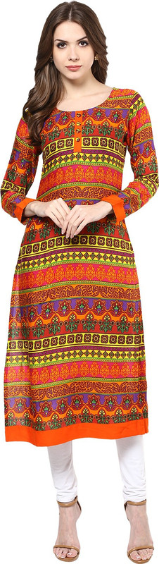 IVES Women Aztec Straight Kurta(Multicolor)
