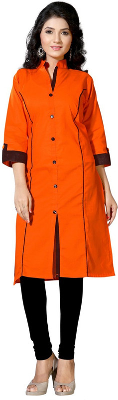Shelina Formal Self Design Women Kurti(Orange)