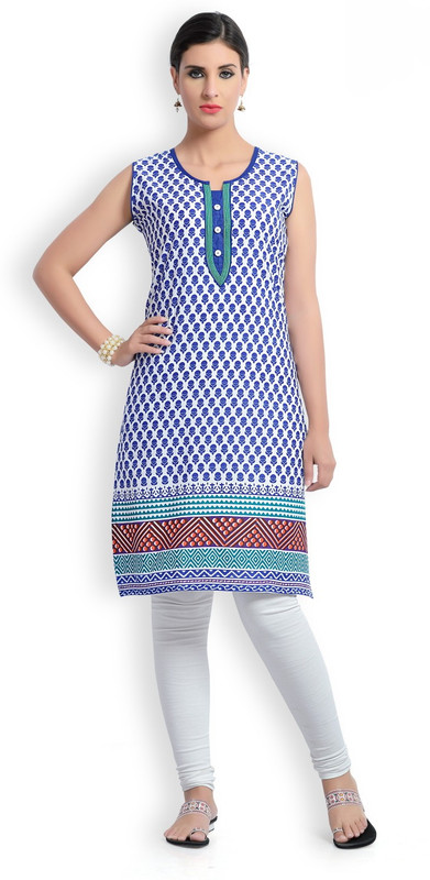 Zola Casual Floral Print Women Kurti(Blue)